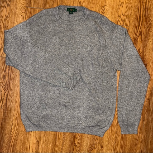 Vintage 90’s J. Crew Men's Cashmere Classic Gray Crewneck Sweater Large - Picture 5 of 7
